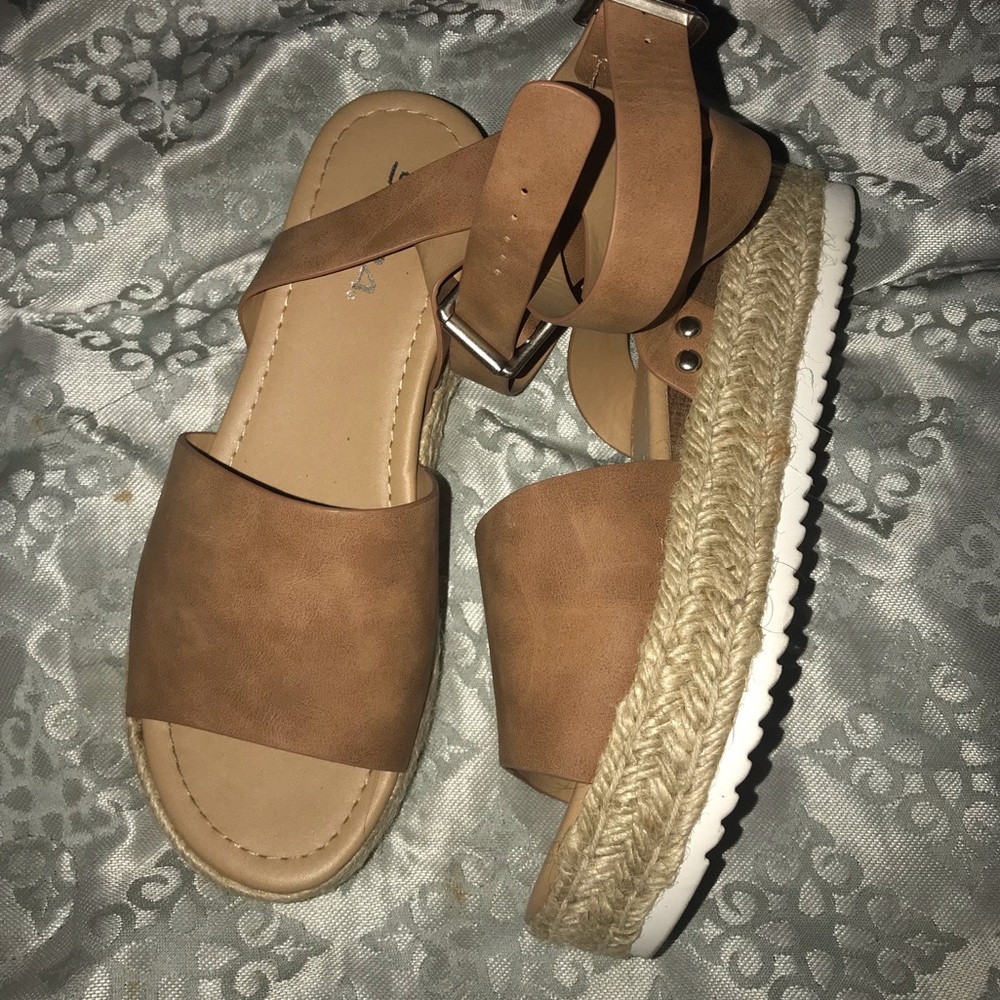 Boho block sandals